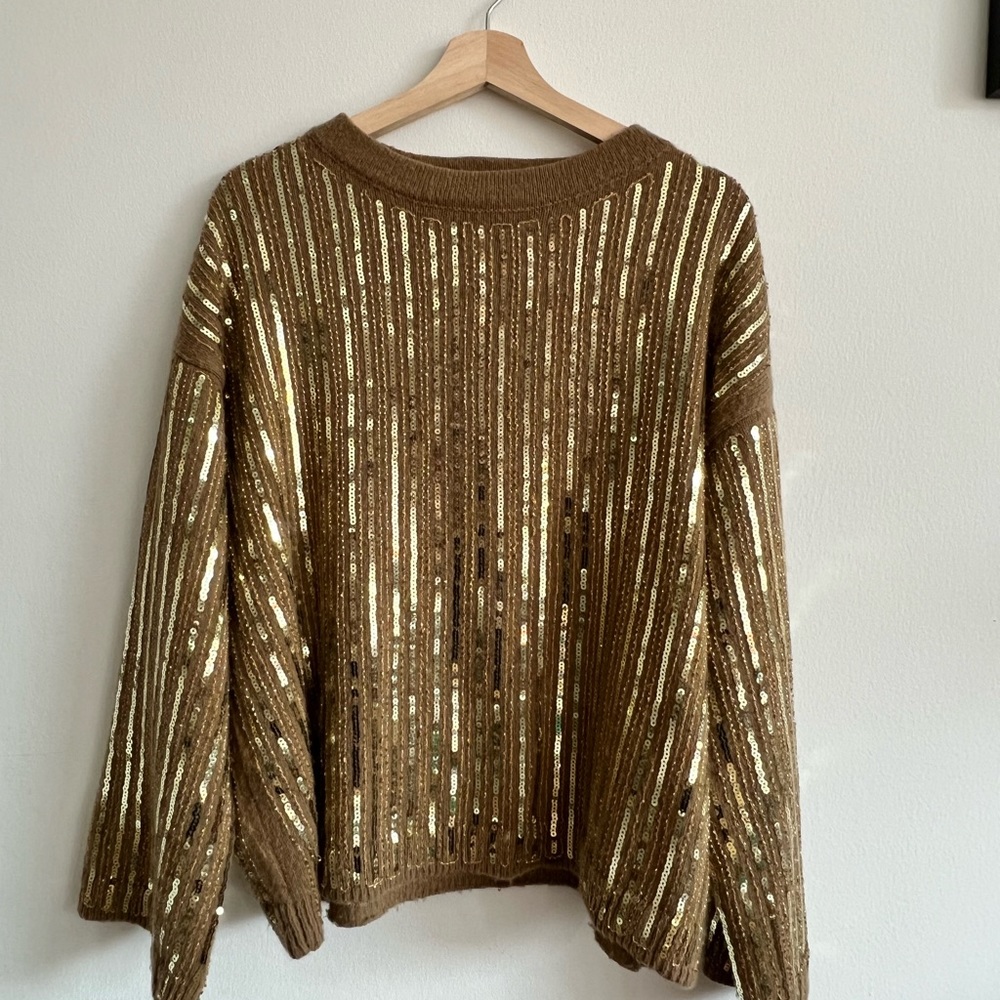 Zara sequins shiny sweater size S
